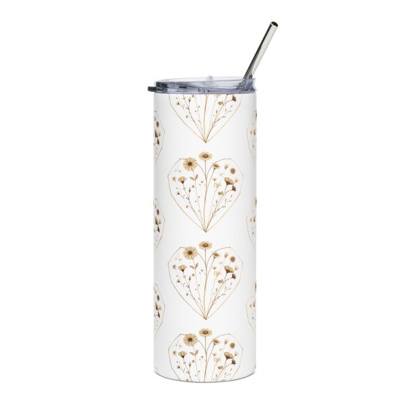 Autumn Flower Heart - 20oz Insulated Tumbler - Image 4