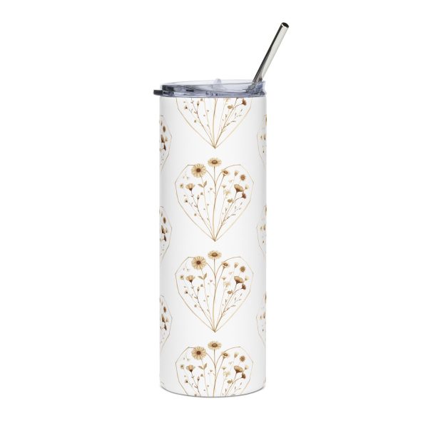 Autumn Flower Heart - 20oz Insulated Tumbler - Image 2