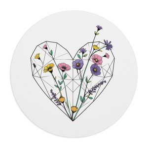 Spring Flower Heart Mouse Pad