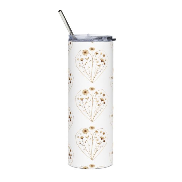 Autumn Flower Heart - 20oz Insulated Tumbler - Image 3